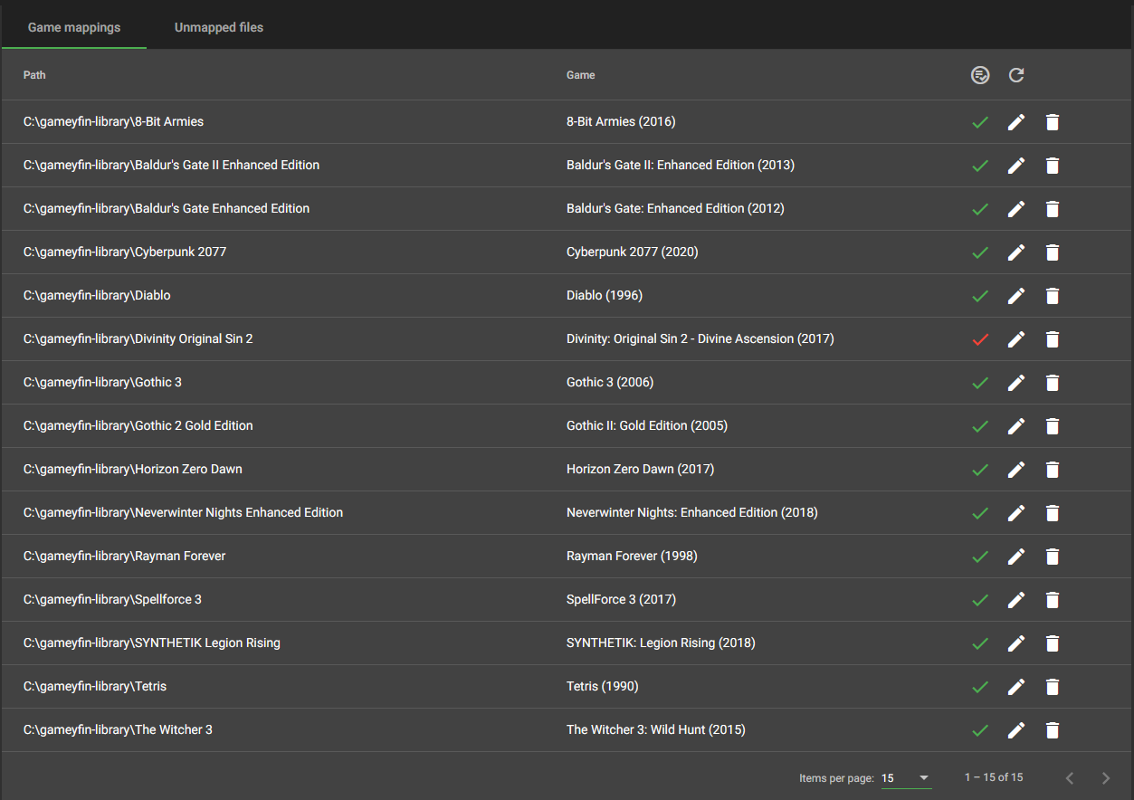Admin interface