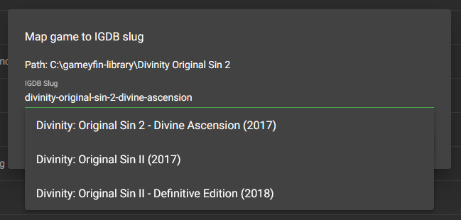 Fix mapping dialog
